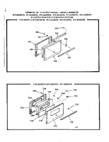 Oven Door Section parts for Kenmore Range 911.6238310 (9116238310, 911 6238310) from AppliancePartsPros.com
