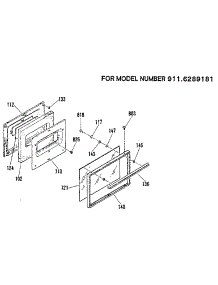 Door parts for Kenmore Range 911.6289181 (9116289181, 911 6289181) from AppliancePartsPros.com