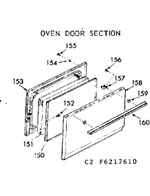 Oven Door Section parts for Kenmore Range 911.6327610 (9116327610, 911 6327610) from AppliancePartsPros.com