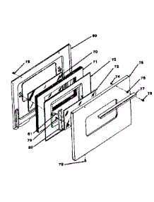 Oven Door Model 119.7438610 parts for Kenmore Range 911.7498610 (9117498610, 911 7498610) from AppliancePartsPros.com