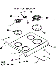 Main Top Section parts for Kenmore Range 911.9138110 (9119138110, 911 9138110) from AppliancePartsPros.com