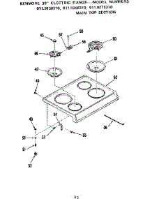 Main Top Section parts for Kenmore Range 911.9158310 (9119158310, 911 9158310) from AppliancePartsPros.com