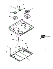 Main Top Section parts for Kenmore Range 911.9198710 (9119198710, 911 9198710) from AppliancePartsPros.com