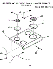 Main Top Section parts for Kenmore Range 911.9248310 (9119248310, 911 9248310) from AppliancePartsPros.com