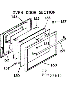 Oven Door Section parts for Kenmore Range 911.9257611 (9119257611, 911 9257611) from AppliancePartsPros.com