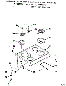 Main Top Section parts for Kenmore Range 911.9268211 (9119268211, 911 9268211) from AppliancePartsPros.com