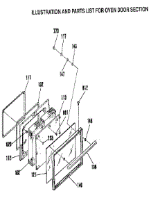 Oven Door Section parts for Kenmore Range 911.9333190 (9119333190, 911 9333190) from AppliancePartsPros.com
