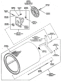 Cylinder And Trunnion Assemblies parts for Kenmore Dryer 999.L30XG (999L30XG, 999 L30XG) from AppliancePartsPros.com