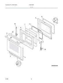 05 - Door parts for Electrolux Range 00462048E from AppliancePartsPros.com