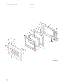 04 - Door parts for Electrolux Wall Oven 20462033C from AppliancePartsPros.com