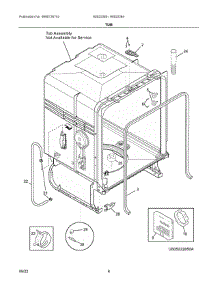 04 - Tub parts for Electrolux Washer 605222850A from AppliancePartsPros.com