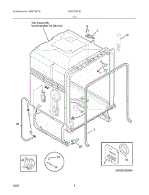 04 - Tub parts for Electrolux Washer 605222851B from AppliancePartsPros.com