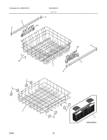 07 - Racks parts for Electrolux Washer 605222851B from AppliancePartsPros.com