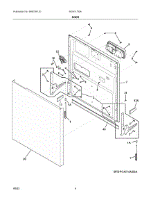 03 - Door parts for Electrolux Washer 605411750A from AppliancePartsPros.com