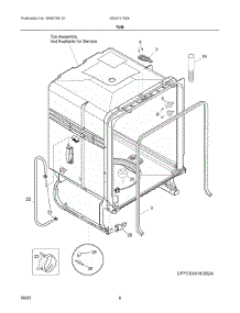 04 - Tub parts for Electrolux Washer 605411750A from AppliancePartsPros.com