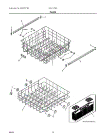 07 - Racks parts for Electrolux Washer 605411750A from AppliancePartsPros.com