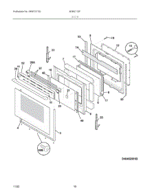 05 - Door parts for Electrolux Range 80462172F from AppliancePartsPros.com