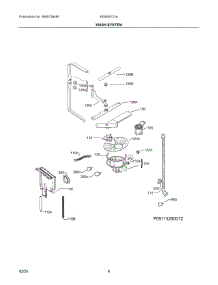 05 - Wash System parts for Electrolux Dishwasher 905045721A from AppliancePartsPros.com