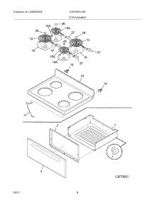 07 - Top / Drawer parts for Electrolux Range CCRE3530LWE from AppliancePartsPros.com