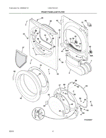03 - Front Panel / Lint Filter parts for Electrolux Dryer CDE4700LW1 from AppliancePartsPros.com