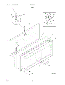 03 - Door parts for Electrolux Freezer CFCH25LW0 from AppliancePartsPros.com