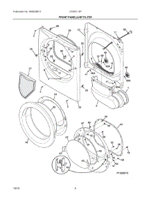 03 - Front Panel / Lint Filter parts for Electrolux Dryer CFSE5115PW0 from AppliancePartsPros.com