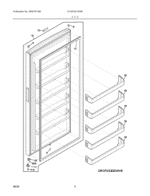 02 - Door parts for Electrolux Freezer CFUE2021AW0 from AppliancePartsPros.com