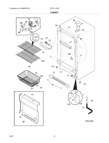 05 - Cabinet parts for Electrolux Freezer CFUF14LW3 from AppliancePartsPros.com
