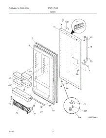 03 - Door parts for Electrolux Freezer CFUFH17LW0 from AppliancePartsPros.com