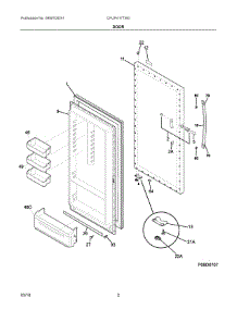 02 - Door parts for Electrolux Freezer CFUFH17TW0 from AppliancePartsPros.com