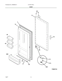 02 - Door parts for Electrolux Freezer CFUFH21RC0 from AppliancePartsPros.com