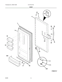 02 - Door parts for Electrolux Freezer CFUFH21TW1 from AppliancePartsPros.com