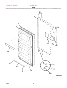 02 - Door parts for Electrolux Freezer CFUMC21QW0 from AppliancePartsPros.com