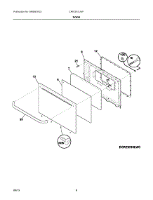 05 - Door parts for Electrolux Range CRE3510LWF from AppliancePartsPros.com