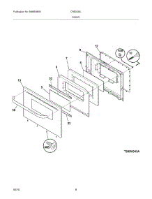 09 - Door parts for Electrolux Range CRE3530LWA from AppliancePartsPros.com