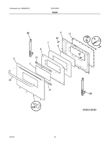 05 - Door parts for Electrolux Range CRE3530PBB from AppliancePartsPros.com