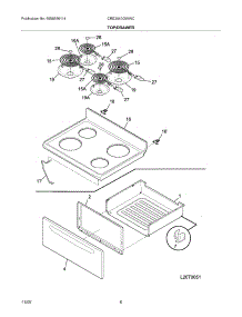 07 - Top / Drawer parts for Electrolux Range CRE3540GWWC from AppliancePartsPros.com