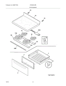 07 - Top / Drawer parts for Electrolux Range CRE3580LWB from AppliancePartsPros.com