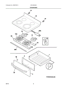 04 - Top / Drawer parts for Electrolux Range CRE3580SSA from AppliancePartsPros.com