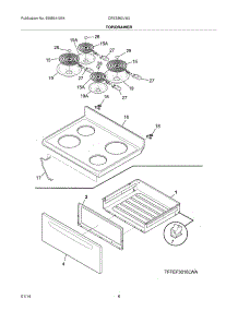 07 - Top / Drawer parts for Electrolux Range CRE3860LWJ from AppliancePartsPros.com