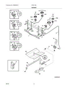 05 - Burner parts for Electrolux Range CRG3150LQB from AppliancePartsPros.com
