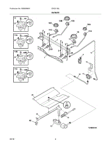 05 - Burner parts for Electrolux Range CRG3150LWA from AppliancePartsPros.com