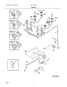 03 - Burner parts for Electrolux Range CRG3150SSA from AppliancePartsPros.com