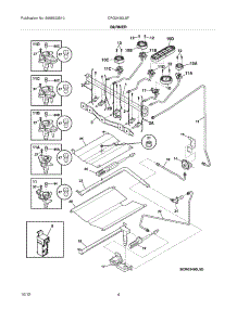 05 - Burner parts for Electrolux Range CRG3490LSF from AppliancePartsPros.com