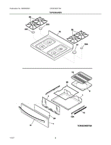05 - Top / Drawer parts for Electrolux Range CRGE3455TSA from AppliancePartsPros.com