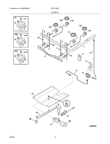 05 - Burner parts for Electrolux Range CRP3160GQQB from AppliancePartsPros.com