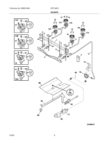 05 - Burner parts for Electrolux Range CRP3160GQQC from AppliancePartsPros.com