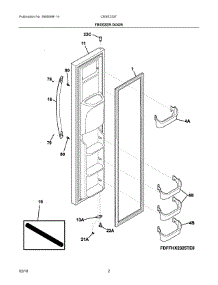 02 - Freezer Door parts for Electrolux Refrigerator CRSE233TS0 from AppliancePartsPros.com