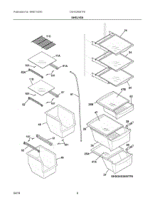 05 - Shelves parts for Electrolux Refrigerator DGHX2655TF8 from AppliancePartsPros.com