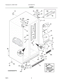 04 - Cabinet parts for Electrolux Refrigerator DGHX2655TFA from AppliancePartsPros.com